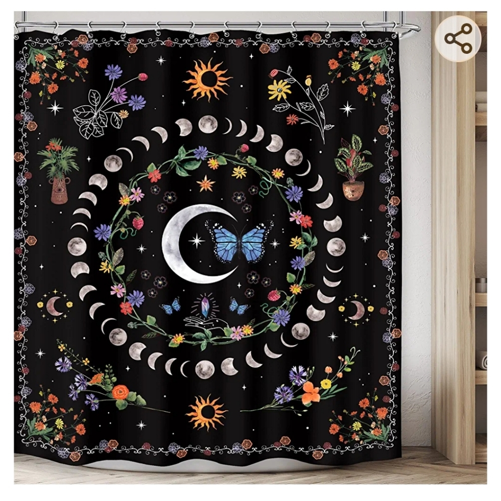 Abstract Moon Phase Shower Curtain - NEW WITH TAGS STILL IN PACKAGE